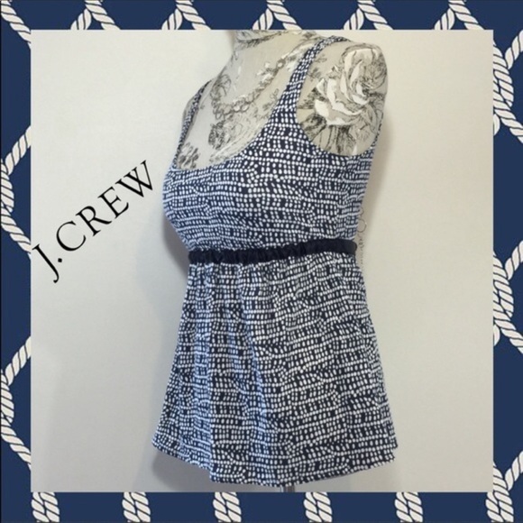 🆕 J Crew Babydoll Empire Waist Blue Tank S - Picture 3 of 4